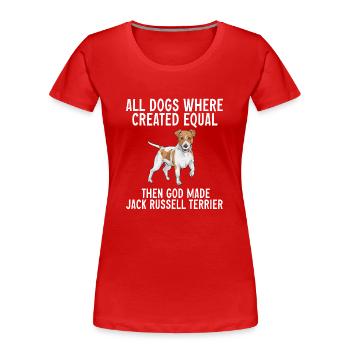 Jack Russell Terrier - T-shirt bio Premium Femme - rouge - Devant - Mia (176cm)