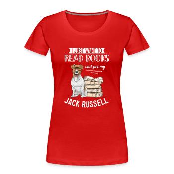 Jack Russell Terrier - T-shirt bio Premium Femme - rouge - Devant - Mia (176cm)