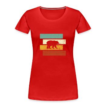 Ours Rétro - T-shirt bio Premium Femme - rouge - Devant - Mia (176cm)