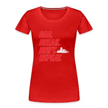 Go Kart Rennen Kartsport Karting - Frauen Premium Bio T-Shirt - Rot - Vorne - Mia (176cm)