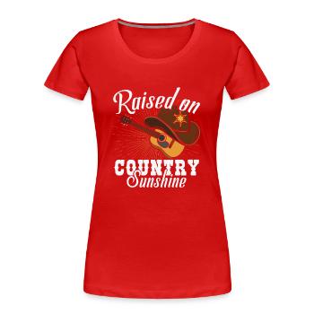 Raised On Country Sunshine - Women's Premium Organic T-Shirt - red - Front - Mia (176cm)