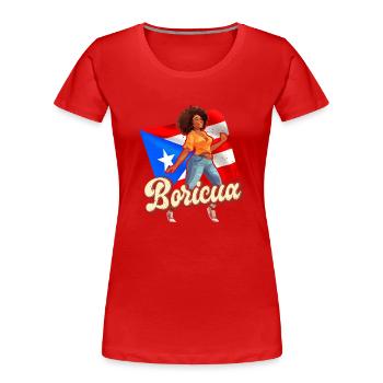 Afro latina boricua puerto rico karibischer tanz - Frauen Premium Bio T-Shirt - Rot - Vorne - Mia (176cm)
