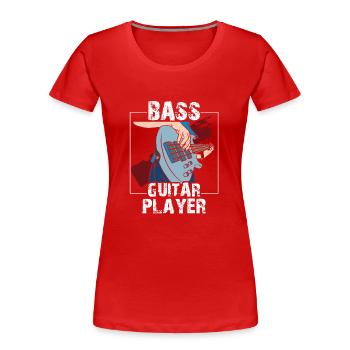 Bass Guitarist Bassist Bass Musician Bass Guitar - Women's Premium Organic T-Shirt - red - Front - Mia (176cm)