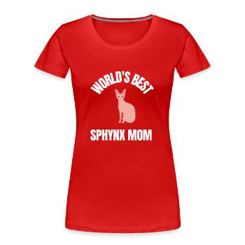 Sphynx Mom Cat Hairless Cat Owner - Women's Premium Organic T-Shirt - red - Front - Mia (176cm)