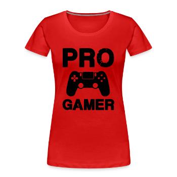 pro gamer - Frauen Premium Bio T-Shirt - Rot - Vorne - Mia (176cm)