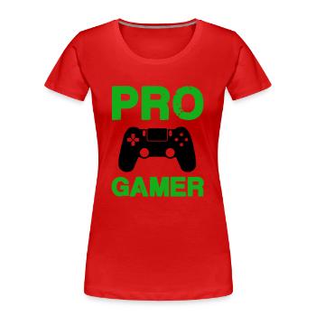 pro gamer - Frauen Premium Bio T-Shirt - Rot - Vorne - Mia (176cm)