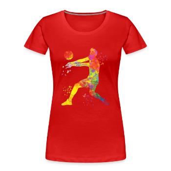 Volleyballspieler Kinder Beachvolleyball - Frauen Premium Bio T-Shirt - Rot - Vorne - Mia (176cm)