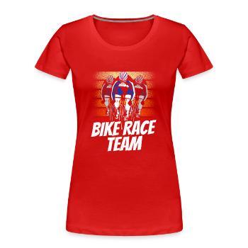 Radrennen Team Radrennfahrer Fahrrad Wettrennen - Frauen Premium Bio T-Shirt - Rot - Vorne - Mia (176cm)
