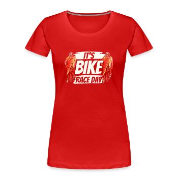 C’est le jour de la course cycliste vélo course cycliste - T-shirt bio Premium Femme - rouge - Devant - Mia (176cm)