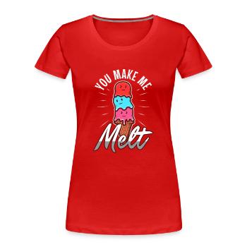 You make me melt, Eiscreme - Frauen Premium Bio T-Shirt - Rot - Vorne - Mia (176cm)