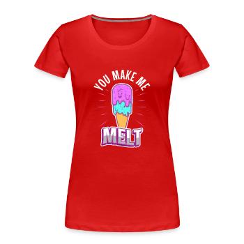 You make me melt, Eiscreme - Frauen Premium Bio T-Shirt - Rot - Vorne - Mia (176cm)