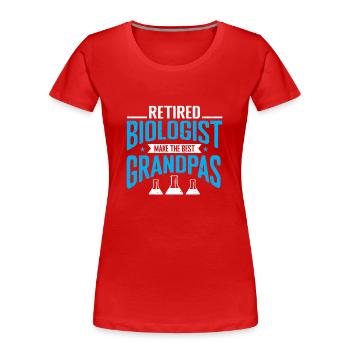 Biologie Geschenk Biologe - Frauen Premium Bio T-Shirt - Rot - Vorne - Mia (176cm)
