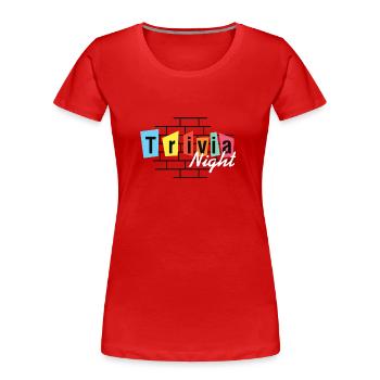 Soirée de jeu L’hôte pose une question Soirée de jeu - T-shirt bio Premium Femme - rouge - Devant - Mia (176cm)