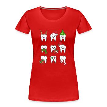 Zahn Zähne Zahnarzt Zahnmedizinische Angestellte - Frauen Premium Bio T-Shirt - Rot - Vorne - Mia (176cm)