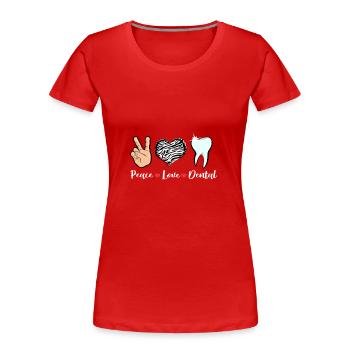 Zahn Zähne Zahnarzt Zahnmedizinische Angestellte - Frauen Premium Bio T-Shirt - Rot - Vorne - Mia (176cm)