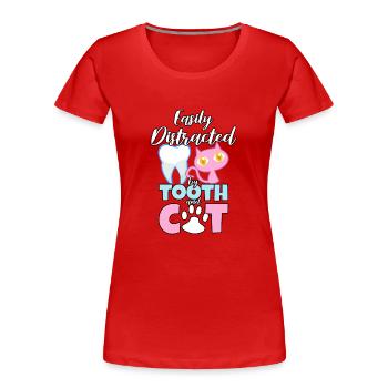 Zahn Zähne Zahnarzt Zahnmedizinische Angestellte - Frauen Premium Bio T-Shirt - Rot - Vorne - Mia (176cm)