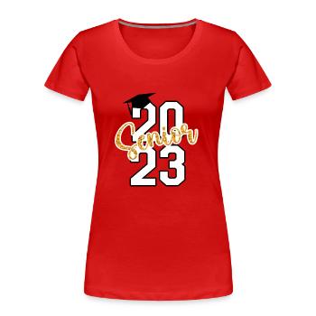 Senior 2023 Klasse von 2023 Absolventenabschluss - Frauen Premium Bio T-Shirt - Rot - Vorne - Mia (176cm)
