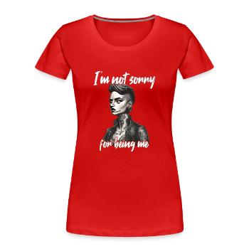 Proud of my individuality - Women's Premium Organic T-Shirt - red - Front - Mia (176cm)