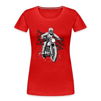 Motorcross Biker Motorrad Enduro Motorcross Dirt - Frauen Premium Bio T-Shirt - Rot - Vorne - Mia (176cm)