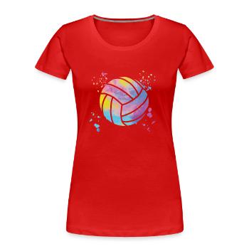 Volleyballspieler Kinder Beachvolleyball - Frauen Premium Bio T-Shirt - Rot - Vorne - Mia (176cm)