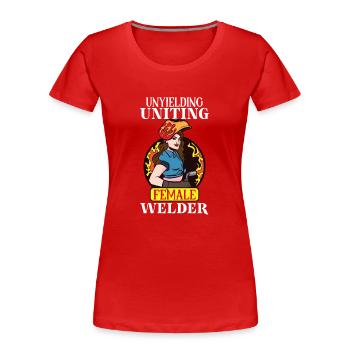 Female Welder Funny - Women's Premium Organic T-Shirt - red - Front - Mia (176cm)