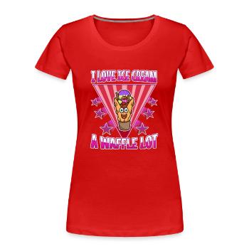 I love ice cream a waffle lot - Frauen Premium Bio T-Shirt - Rot - Vorne - Mia (176cm)
