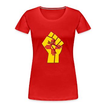 Flagge des Bundesstaates New Mexico Stolz Einfamilienhaus der Ureinwohner - Frauen Premium Bio T-Shirt - Rot - Vorne - Mia (176cm)