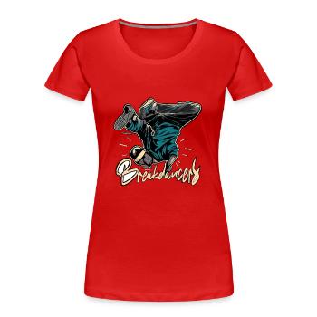 BREAKDANCER - Frauen Premium Bio T-Shirt - Rot - Vorne - Mia (176cm)
