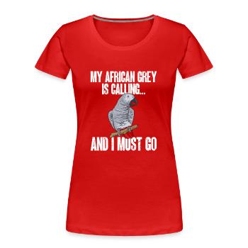 Graupapagei African Grey Parrot Papagei - Frauen Premium Bio T-Shirt - Rot - Vorne - Mia (176cm)