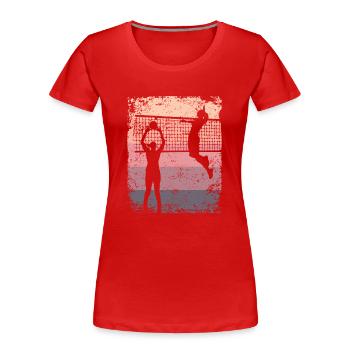 Volleyball Spieler Retro Beach Volleyball - Frauen Premium Bio T-Shirt - Rot - Vorne - Mia (176cm)