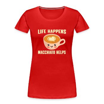 Großer Macchiato Kaffee Liebhaber - Frauen Premium Bio T-Shirt - Rot - Vorne - Mia (176cm)
