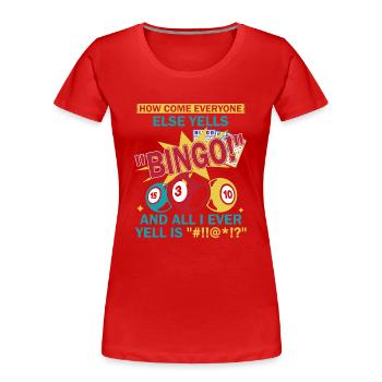 Bingo Bingo Spieler Altenheim Bingo Party - Frauen Premium Bio T-Shirt - Rot - Vorne - Mia (176cm)