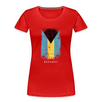 Souvenir Mit Der Landflagge Von Bahamas - Frauen Premium Bio T-Shirt - Rot - Vorne - Mia (176cm)