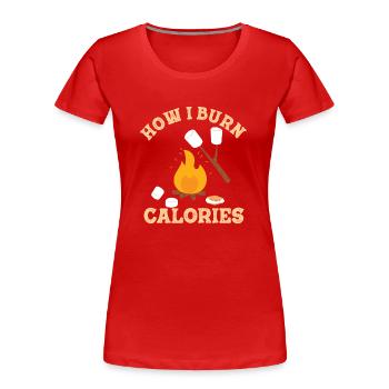 Marshmallow s’mores camping fitness gym workout - T-shirt bio Premium Femme - rouge - Devant - Mia (176cm)