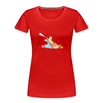 Kanu Retro - Frauen Premium Bio T-Shirt - Rot - Vorne - Mia (176cm)