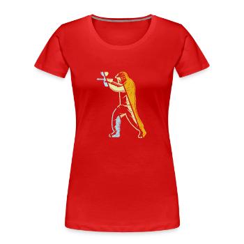Paintball Retro - Frauen Premium Bio T-Shirt - Rot - Vorne - Mia (176cm)
