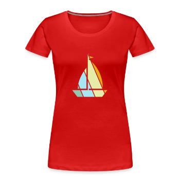 Sailing Retro - Women's Premium Organic T-Shirt - red - Front - Mia (176cm)