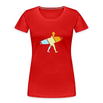 Surf Rétro - T-shirt bio Premium Femme - rouge - Devant - Mia (176cm)
