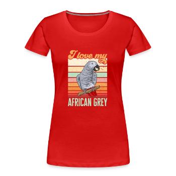 Graupapagei African Grey Parrot Papagei - Frauen Premium Bio T-Shirt - Rot - Vorne - Mia (176cm)