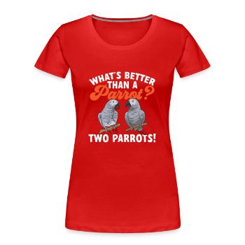 Graupapagei African Grey Parrot Papagei - Frauen Premium Bio T-Shirt - Rot - Vorne - Mia (176cm)