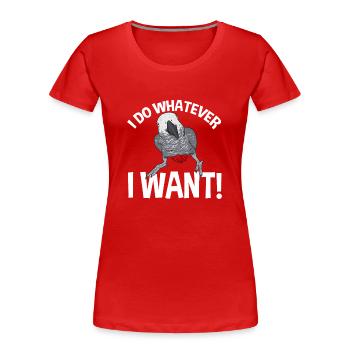 Graupapagei African Grey Parrot Papagei - Frauen Premium Bio T-Shirt - Rot - Vorne - Mia (176cm)