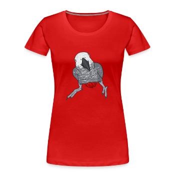 Graupapagei African Grey Parrot Papagei - Frauen Premium Bio T-Shirt - Rot - Vorne - Mia (176cm)