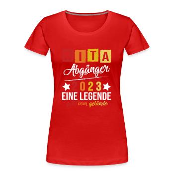 Kita Abgänger 2023 Schulkind Einschulung Schule - Frauen Premium Bio T-Shirt - Rot - Vorne - Mia (176cm)
