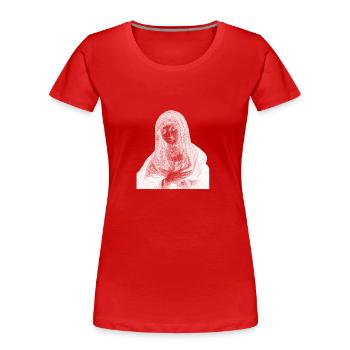 Notre-Dame de Guadalupe Vierge Marie - T-shirt bio Premium Femme - rouge - Devant - Mia (176cm)