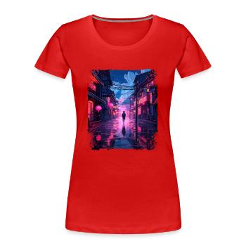 Takayama Village Japan Japanische Alpen Vaporwave - Frauen Premium Bio T-Shirt - Rot - Vorne - Mia (176cm)