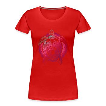 Ocean Animal Lover Gift Colorful Turtle - Women's Premium Organic T-Shirt - red - Front - Mia (176cm)