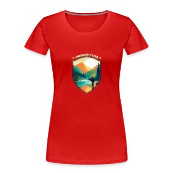Fly Fishing Mountain Lake Perfect Cast Perfect - Frauen Premium Bio T-Shirt - Rot - Vorne - Mia (176cm)