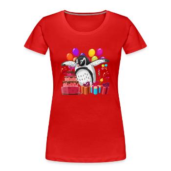 Antarktis Tier Geburtstagsfeier Geschenk Pinguin - Frauen Premium Bio T-Shirt - Rot - Vorne - Mia (176cm)