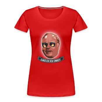 Tag der deutschen Einheit, Kanzler Helmut Kohl - Frauen Premium Bio T-Shirt - Rot - Vorne - Mia (176cm)