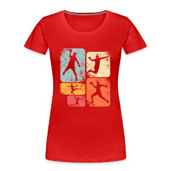 Handballeur Handballeur - T-shirt bio Premium Femme - rouge - Devant - Mia (176cm)